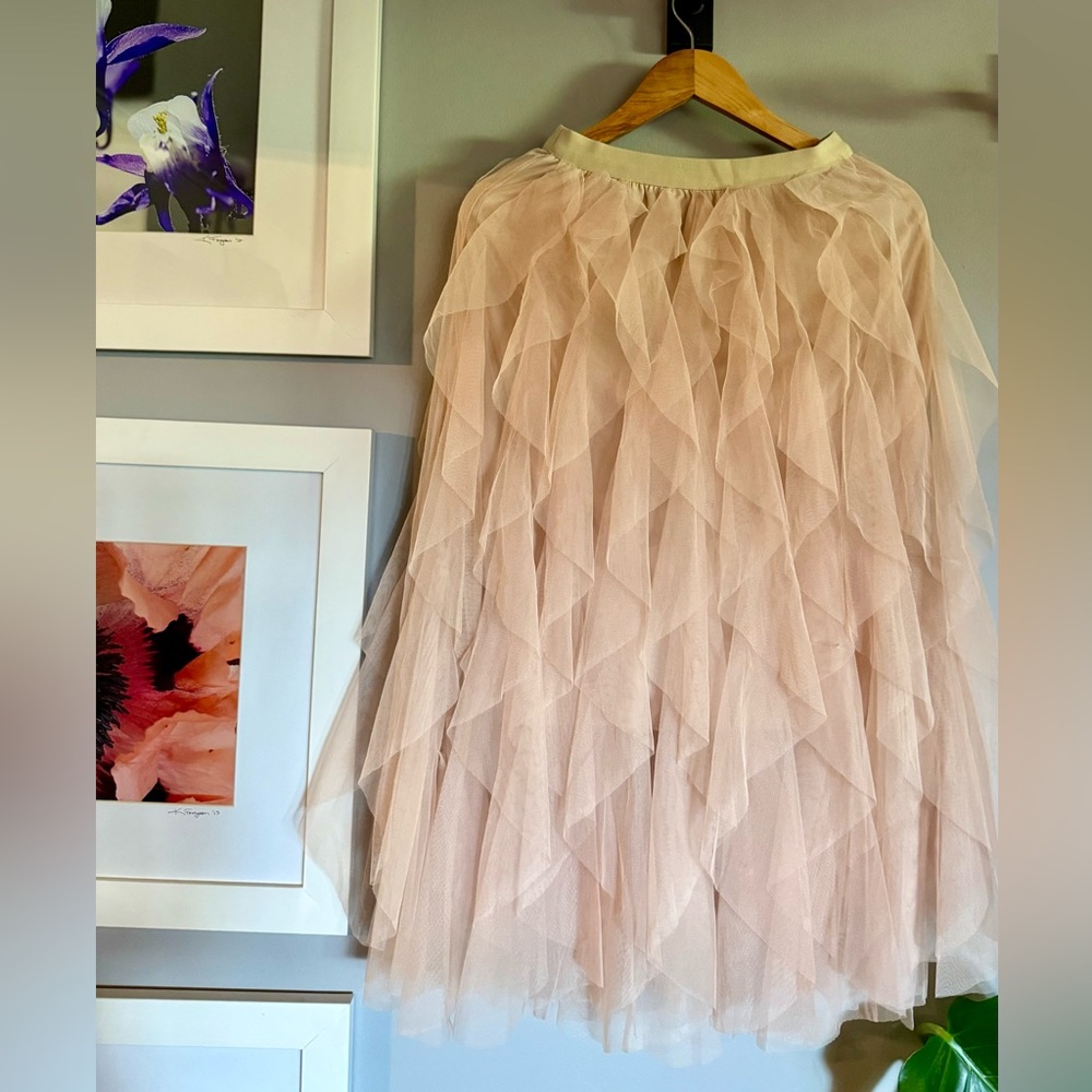 Elegant Pink Layered Skirt